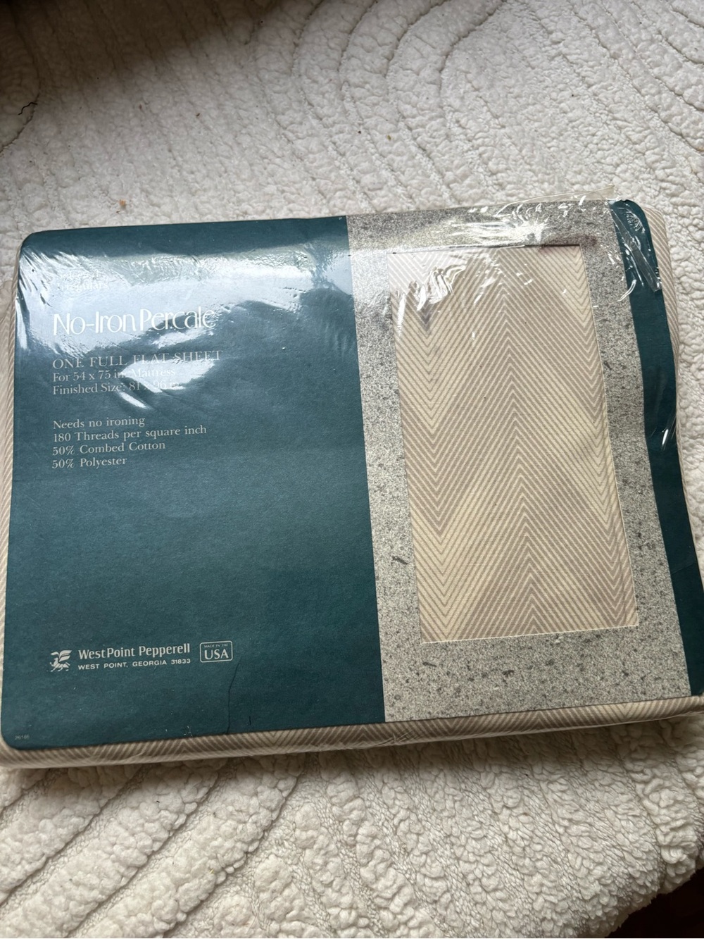 Vintage Percale Full flat Sheet - Cream